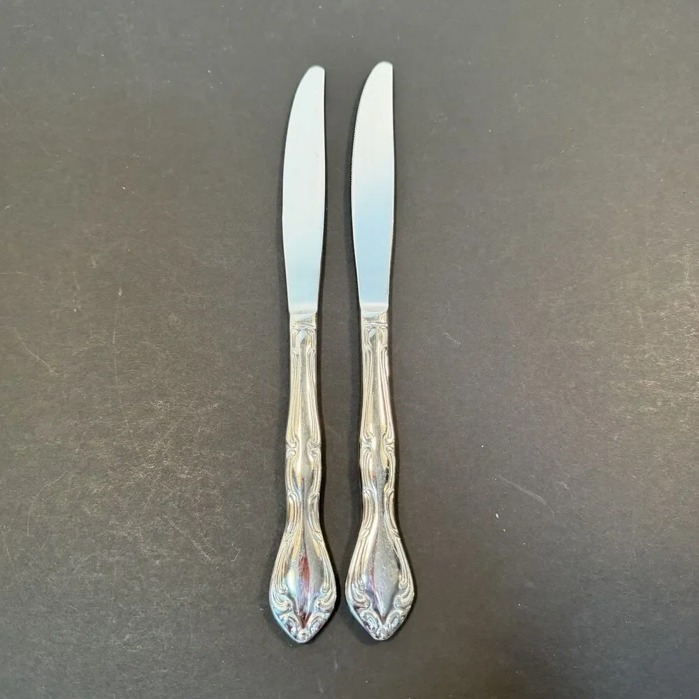 4 Pcs Oneida Community CANTATA Glossy Stainless Dinner Forks Knives Flatware